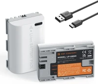 K&f concept KF-28-0033S1 K&f concept lp-e6nh akkumulátor, 2db, 2250mah, usb-c csatlakozóval kép