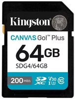 Kingston C10/UHS-I/U3/V30 Memóriakártya, sdxc, 64gb, c10/uhs-i/u3/v30, gen4, 