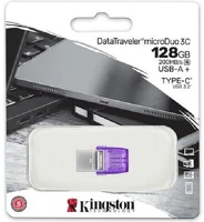 Kingston DTDUO3CG3/128GB 128gb dt microduo 3c usb3.2 silver/purple kép