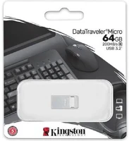 Kingston DTMC3G2/64GB 64gb dt micro usb3.2 silver kép