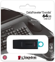 Kingston DTX/64GB 64gb data traveler exodia usb-a 3.2 gen1 pendrive fekete-kék kép