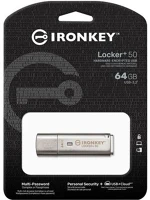 Kingston IKLP50/64GB 64gb ironkey locker+ 50 usb-a 3.2 gen1 pendrive ezüst kép