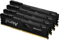 Kingston KF432C16BB1K4/64 Fury beast 64gb 3200mt/s ddr4 memória non-ecc cl16 kit of 4 fekete kép