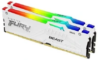Kingston KF560C36BWEAK2-64 64gb 6000mhz ddr5 beast white rgb amd expo cl36 (kit of 2x32gb) - kép