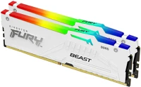 Kingston KF560C40BWAK2-32 Kingston 32GB 6000MHz DDR5 Fury Beast White RGB Intel XMP CL40 DIMM (2x16GB) - KF560C40BWAK2-32 kép