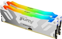 Kingston KF564C32RWAK2-64 64gb 6400mt/s ddr5 cl32 dimm (kit of 2) fury renegade rgb white xmp kép