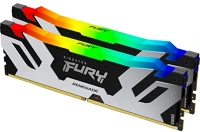 Kingston KF580C38RSAK2-48 48gb 8000mt/s ddr5 cl38 dimm (kit of 2) fury renegade rgb silver kép