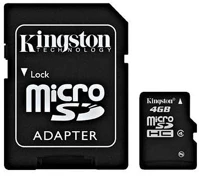 Kingston SDC4/4GB Microsdhc 4gb class 4  memóriakártya adapterrel kép