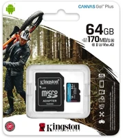 Kingston SDCG3/64GB Memóriakártya + adapter kép