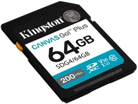 Kingston UHS-I U3 V30 200MB/S Canvas go! plus (gen4) memóriakártya sdxc uhs-i u3 v30 200mb/s 64gb kép
