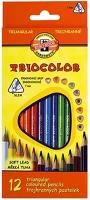 Koh-i-noor 07.01549 Színes ceruza  3132 tricolor háromszögletű 12 darabos kép