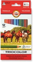 Koh-i-noor 07.01550 Színes ceruza  3142 tricolor háromszögletű vastag lovak 12 darabos kép
