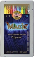 Koh-i-noor KOH7140110004 8772 progresso magic henger alakú 12db-os vegyes színű színes ceruza kép