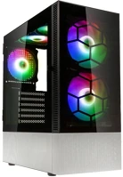 Kolink OBSERVATORY MX GLASS ARGB BKWH Observatory mx glass argb táp nélküli ablakos ház fekete-fehér kép