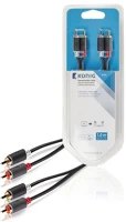 König KNA24200E10 Sztereó audiokábel 1m szürke (2 db rca-dugasszal - 2 db dugasszal) kép