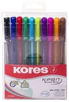 Kores 37150 Kupakos golyóstoll készlet - vegyes (10db) kép