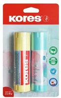 Kores COR_IK12829 Ragasztóstift, pasztell színű tokban, 2x40 g, vegyes színek kép