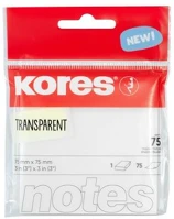 Kores COR_IK48187 Öntapadó jegyzettömb, 75x75 mm, 75 lap, áttetsző kép