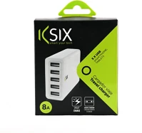 Ksix 5XUSB Fali töltő 5xusb port; 8a - fehér kép