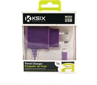 Ksix B1740CD02VI Fali töltő micro usb-vel; 1a - lila kép