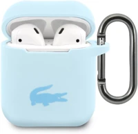 Lacoste LCA2SLB liquid silicone glossy printing logo airpods 1/2 szilikon tok karabinerrel kép