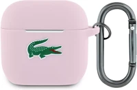 Lacoste LCA4SLOI Liquid silicone croc logo airpods 4 szilikon tok karabinerrel, rózsaszín kép