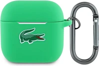 Lacoste LCA4SLON Liquid silicone croc logo airpods 4 szilikon tok karabinerrel, zöld kép