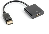 Lanberg AD-0009-BK Adapter displayport(m)->hdmi(f) 10cm kép