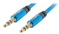Lanberg CA-MJMJ-10CU-0010-BL Premium cable audio mini jack 3.5mm 3pin. 1m blue kép