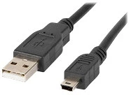 Lanberg CA-USBK-10CC-0018-BK Cable usb 2.0 mini am-bm5p 1.8m black kép