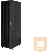 Lanberg FF01-8047-12B 19 szabadonálló rack szekrény47u/800x1000mm fekete (üvegajtó) kép