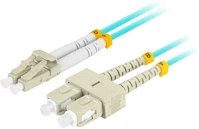 Lanberg FO-LUSU-MD31-0010-TQ Optikai patch mm lc/upc-sc/upc duplex 1m lszh om3 50/125 3.0mm aqua kép