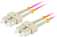 Lanberg FO-SUSU-MD41-0050-VT Optikai patch mm sc/upc-sc/upc duplex 5m lszh om4 50/125 3.0mm lila kép