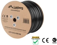 Lanberg LCF5-21CU-0305-BK CAT.5E f/utp pe cu fca 100mhz awg24 305m árnyékolt fekete kültéri kábel kép