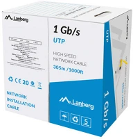 Lanberg LCU6-10CC-0305-Y Hálózati kábel sárga 305 m u/utp (utp) kép