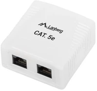 Lanberg OU5-0002-W CAT.5E UTP 2XRJ45 Ou5-0002-w cat.5e utp 2xrj45 dupla árnyékolatlan falon kívüli aljzat kép