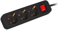Lanberg PS1-03F-0150-BK 3X Ps1-03f-0150-bk 3x schuko aljzat 10a 1.5m kapcsolós fekete elosztósor kép