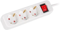 Lanberg PS1-03F-0150-W 3X Ps1-03f-0150-w 3x schuko aljzat 10a 1.5m kapcsolós fehér elosztósor kép
