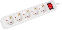 Lanberg PS1-05F-0150-W 5X Ps1-05f-0150-w 5x schuko aljzat 10a 1.5m kapcsolós fehér elosztósor kép