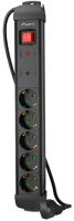 Lanberg SP1-05F-0500-BK 5X schuko aljzat túlfeszültség ellen védett 5m kapcsolós fekete elosztósor kép