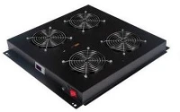 Lande LN-FAN-THD-4FFS-BL Digitális termosztáttal 4 modulos fekete ventilátor egység kép
