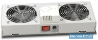 Lande LN-FAN-THM-2FWMIP-LG 2 modulos szürke ventilátor egység termosztáttal kép