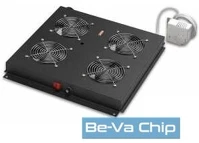 Lande LN-FAN-THM-4FFS-BL 4 modulos fekete ventilátor egység termosztáttal kép