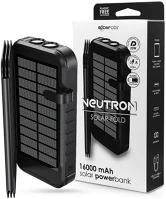 Boompods QC3.0 Neutron fold solar fekete 16 000 mah napelemes powerbank kép