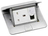 Legrand 054010 3 modul alumínium üres pop-up felnyíló süllyesztett padlódoboz kép