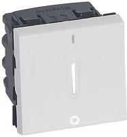 Legrand 077052 Program mosaic fényjelzéssel 2m fehér kétpólusú kapcsoló kép