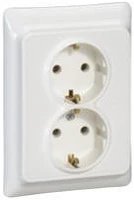 Legrand 2X2P+F Kaptika 2x2p+f aljzat komplett, fehér kép