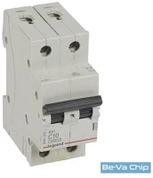 Legrand 419222 Rx3 c10 6ka bic 2 pólusú kismegszakító kép