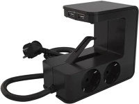 Legrand 694812 694812 asztalra rögzíthető elosztó 4x2p+f, 2xusb-a, fekete kép