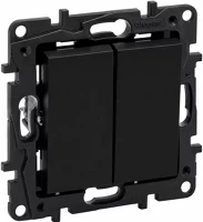 Legrand 863508 863508 niloé step kettős váltókapcsoló 10ax fekete kép